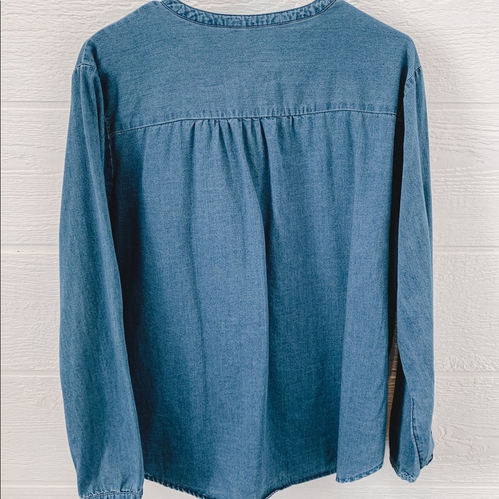 Jean Button Down Top - Picture 2 of 2